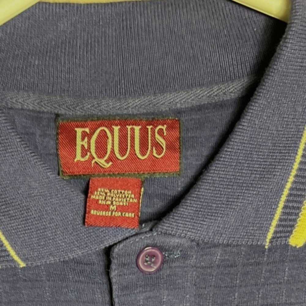 Equus Shirt Blue Golf Polo Short Sleeve NWT Cotton Blend Mens Size M - Picture 2 of 4